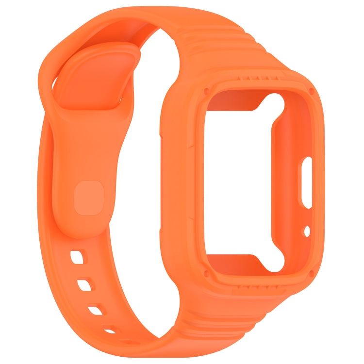 For Redmi Watch 3 Lite Integrated Fully Enclosed Silicone Watch Band(Orange) by bashfashion