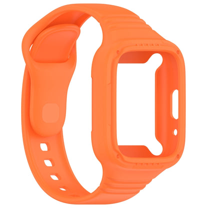 For Redmi Watch 3 Lite Integrated Fully Enclosed Silicone Watch Band(Orange) by bashfashion