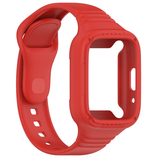 For Redmi Watch 3 Lite Integrated Fully Enclosed Silicone Watch Band(Red) by bashfashion