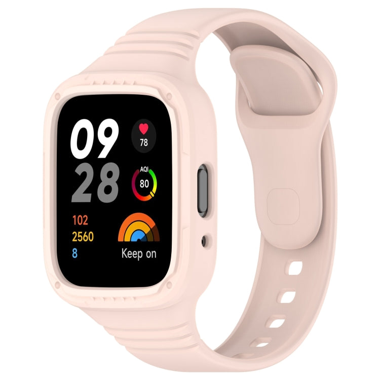 For Redmi Watch 3 Lite Integrated Fully Enclosed Silicone Watch Band(Pink) by bashfashion
