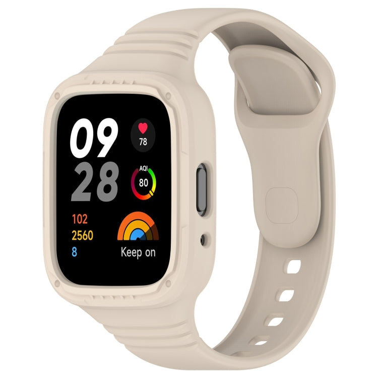 For Redmi Watch 3 Lite Integrated Fully Enclosed Silicone Watch Band(Ivory White) by bashfashion