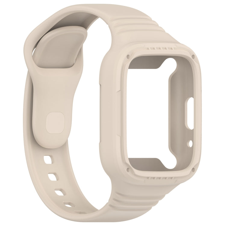 For Redmi Watch 3 Lite Integrated Fully Enclosed Silicone Watch Band(Ivory White) by bashfashion