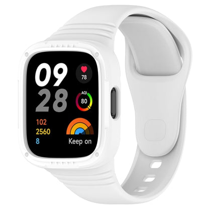For Redmi Watch 3 Integrated Fully Enclosed Silicone Watch Band(White) by bashfashion