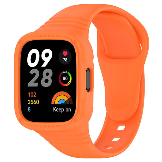 For Redmi Watch 3 Integrated Fully Enclosed Silicone Watch Band(Orange) by bashfashion