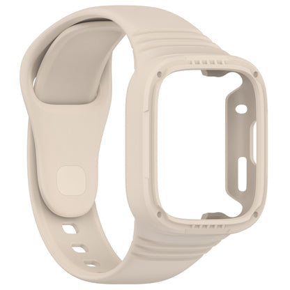 For Redmi Watch 3 Integrated Fully Enclosed Silicone Watch Band(Ivory White) by bashfashion
