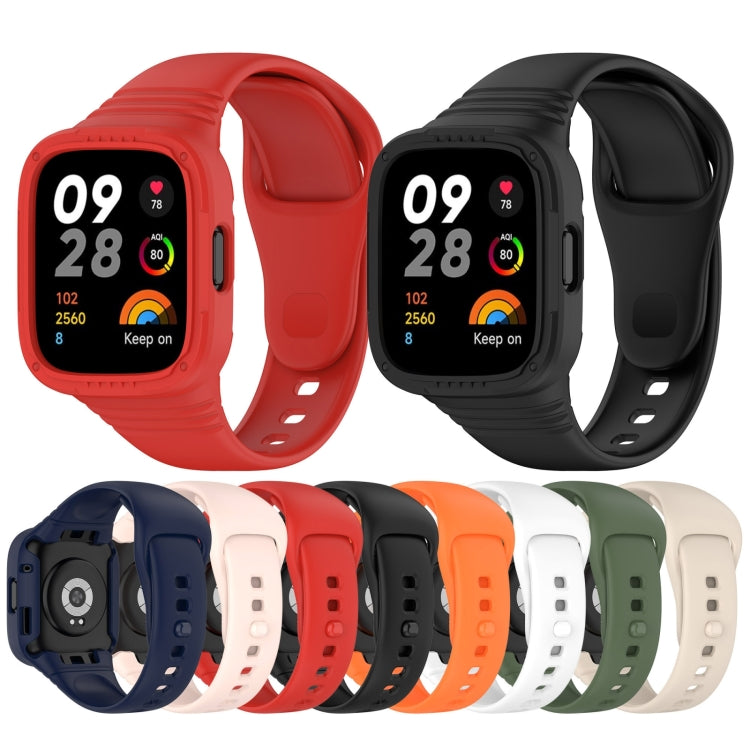 For Redmi Watch 3 Integrated Fully Enclosed Silicone Watch Band(Red) by bashfashion