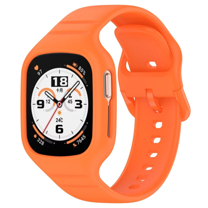 For Honor Watch 4 Integrated Fully Enclosed Silicone Watch Band(Orange) by bashfashion