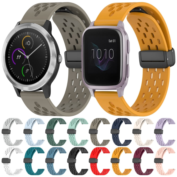 For GarminMove Trend 20mm Folding Magnetic Clasp Silicone Watch Band(White) by bashfashion