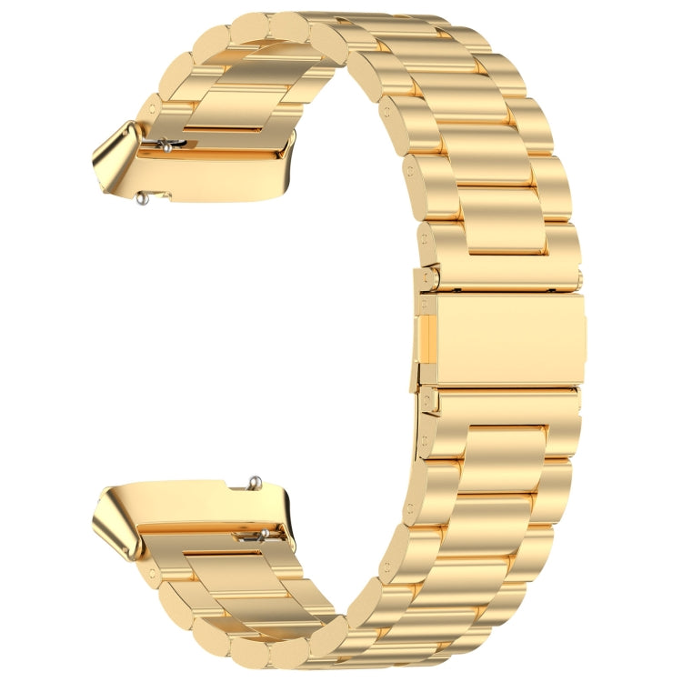 For Redmi Watch 3 Lite Three Bead Stainless Steel Metal Watch Band(Gold) by bashfashion
