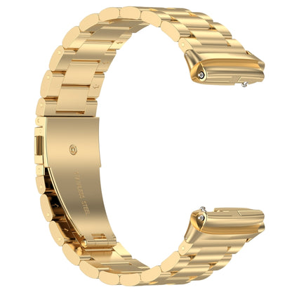 For Redmi Watch 3 Lite Three Bead Stainless Steel Metal Watch Band(Gold) by bashfashion