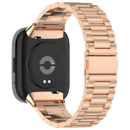 For Redmi Watch 3 Active Three Bead Stainless Steel Metal Watch Band(Rose Gold) by bashfashion