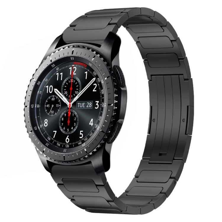 For Samsung Gear S3 Frontier 22mm I-Shaped Titanium Alloy Watch Band(Black) by bashfashion
