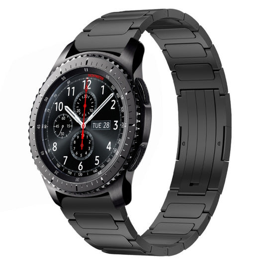 For Samsung Gear S3 Frontier 22mm I-Shaped Titanium Alloy Watch Band(Black) by bashfashion