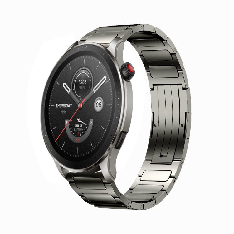 For Amazfit GTR 4 22mm I-Shaped Titanium Alloy Watch Band(Grey) by bashfashion