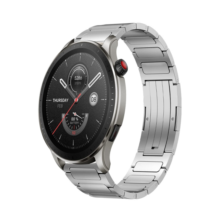 For Amazfit GTR 4 22mm I-Shaped Titanium Alloy Watch Band(Sliver) by bashfashion