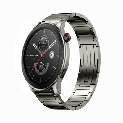 For Amazfit GTR 4 Pro 22mm I-Shaped Titanium Alloy Watch Band(Grey) by bashfashion