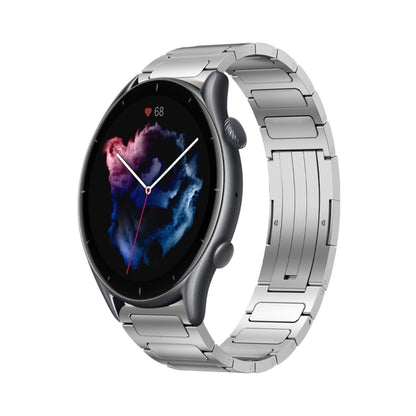 For Amazfit GTR 3 Pro 22mm I-Shaped Titanium Alloy Watch Band(Sliver) by bashfashion