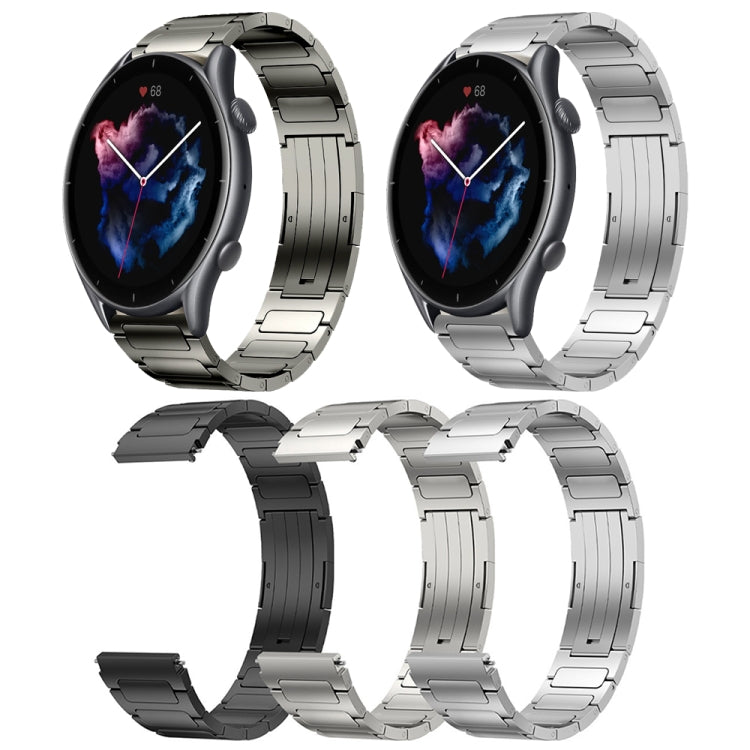 For Amazfit GTR 3 Pro 22mm I-Shaped Titanium Alloy Watch Band(Black) by bashfashion