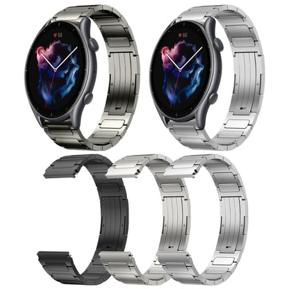 For Amazfit GTR 3 Pro 22mm I-Shaped Titanium Alloy Watch Band(Black) by bashfashion