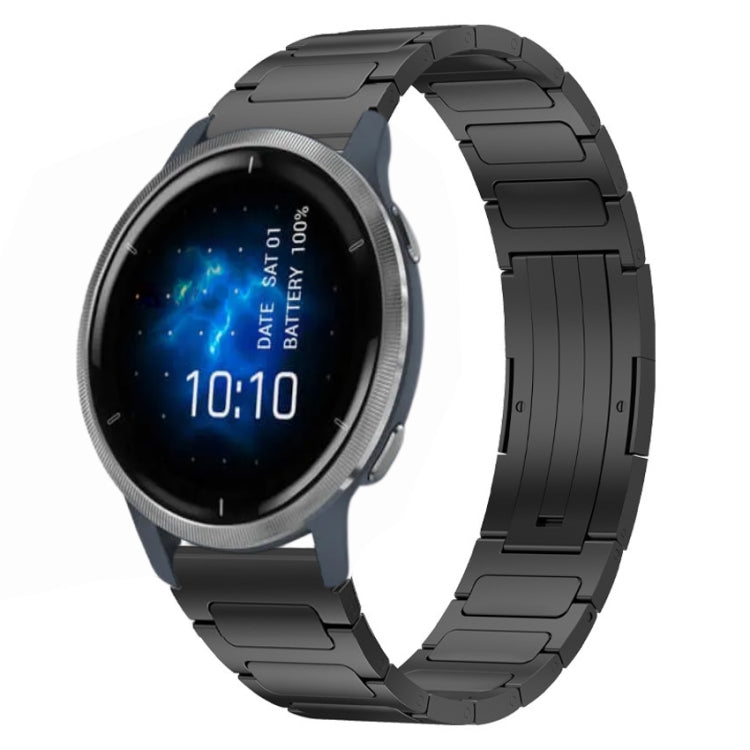 For Garmin Venu 2 22mm I-Shaped Titanium Alloy Watch Band(Black) by bashfashion