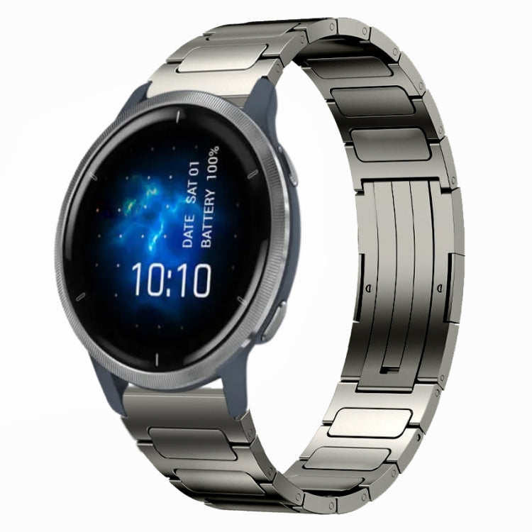 For Garmin Venu 2 22mm I-Shaped Titanium Alloy Watch Band(Grey) by bashfashion