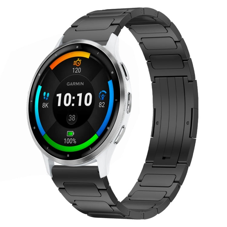 For Garmin Venu 3 22mm I-Shaped Titanium Alloy Watch Band(Black) by bashfashion