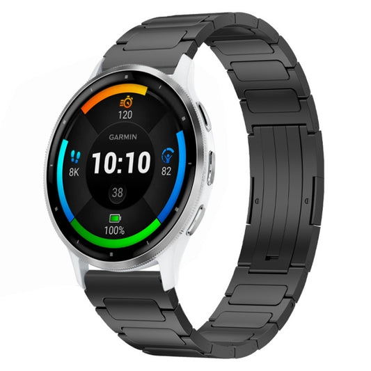 For Garmin Venu 3 22mm I-Shaped Titanium Alloy Watch Band(Black) by bashfashion