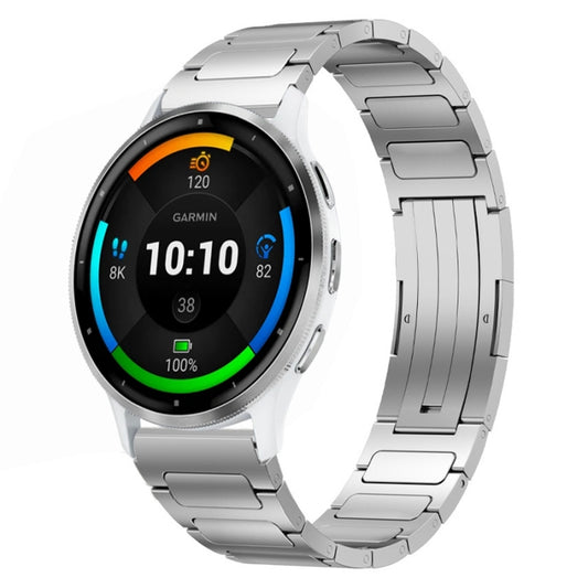 For Garmin Venu 3 22mm I-Shaped Titanium Alloy Watch Band(Sliver) by bashfashion