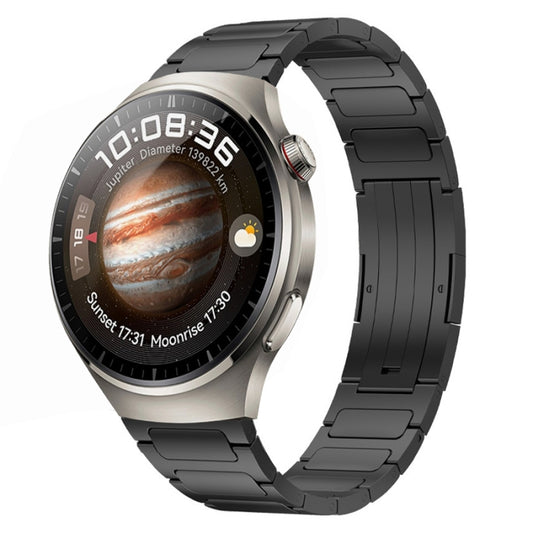 For Huawei Watch 4 Pro 22mm I-Shaped Titanium Alloy Watch Band(Black) by bashfashion