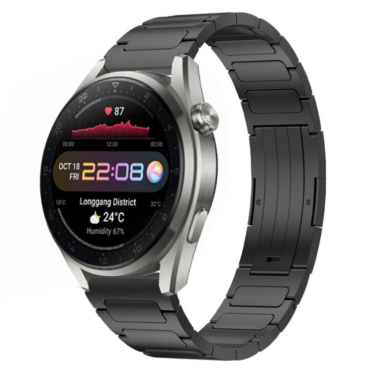 For Huawei Watch 3 Pro New 22mm I-Shaped Titanium Alloy Watch Band(Black) by bashfashion