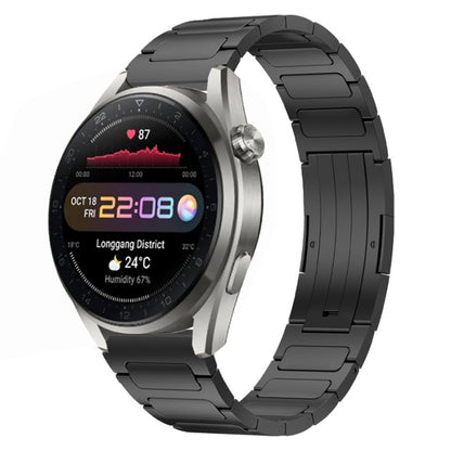 For Huawei Watch 3 Pro New 22mm I-Shaped Titanium Alloy Watch Band(Black) by bashfashion