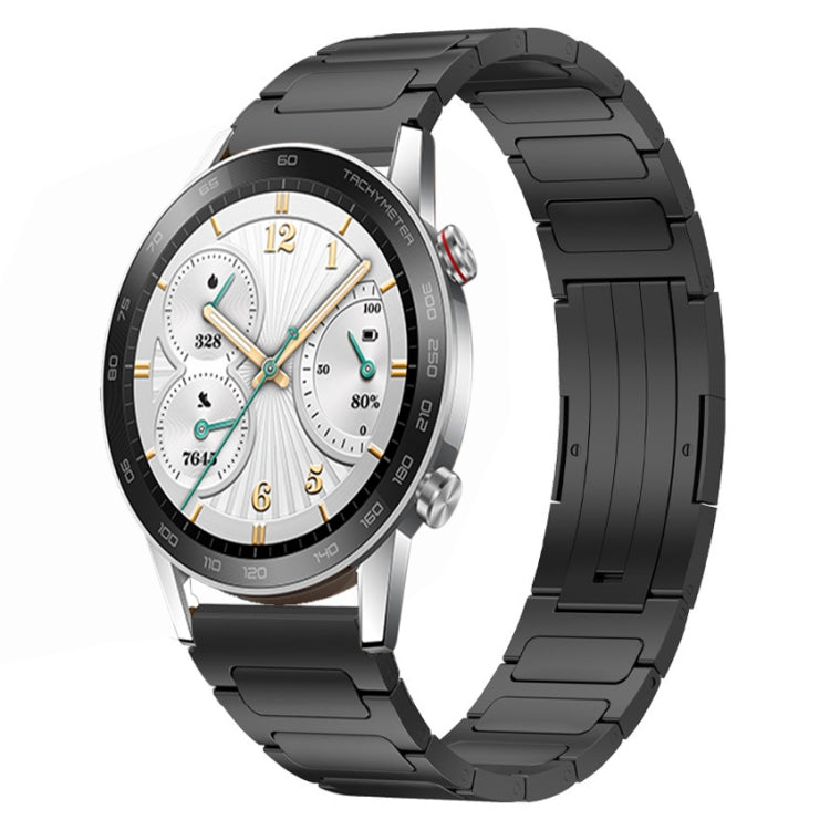 For Honor Watch GS 3i 22mm I-Shaped Titanium Alloy Watch Band(Black) by bashfashion