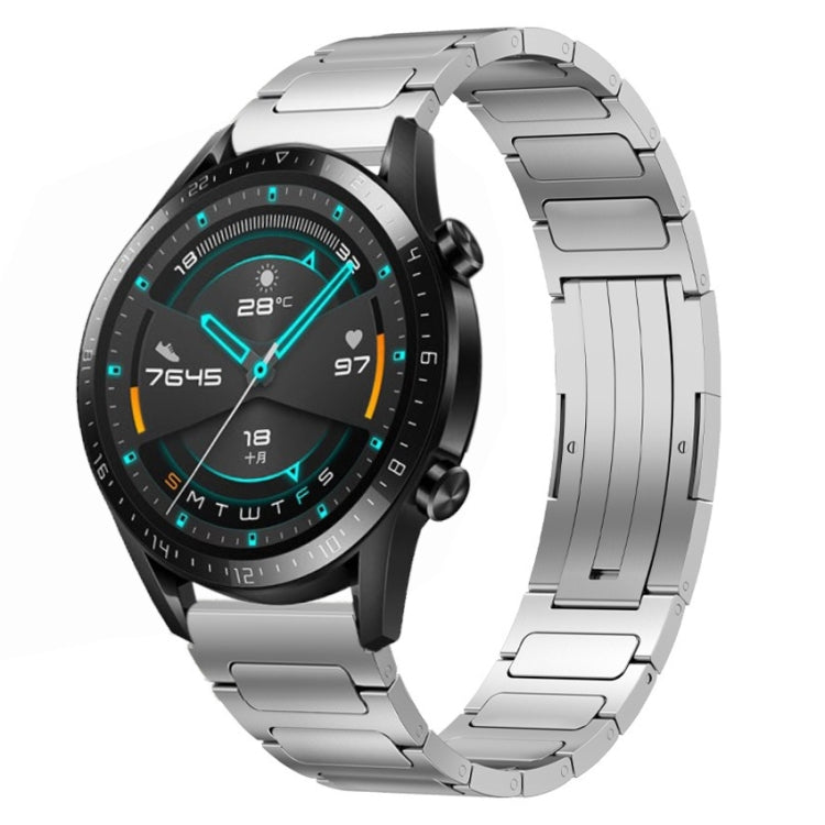 For Huawei GT2 46mm 22mm I-Shaped Titanium Alloy Watch Band(Sliver) by bashfashion
