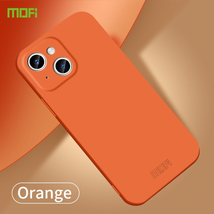 For iPhone 15 Plus MOFI Qin Series Skin Feel All-inclusive PC Phone Case(Orange) by MOFI
