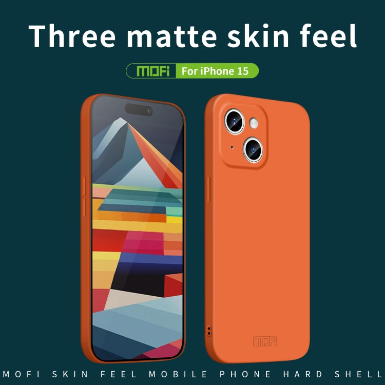 For iPhone 15 MOFI Qin Series Skin Feel All-inclusive PC Phone Case(Orange) by MOFI
