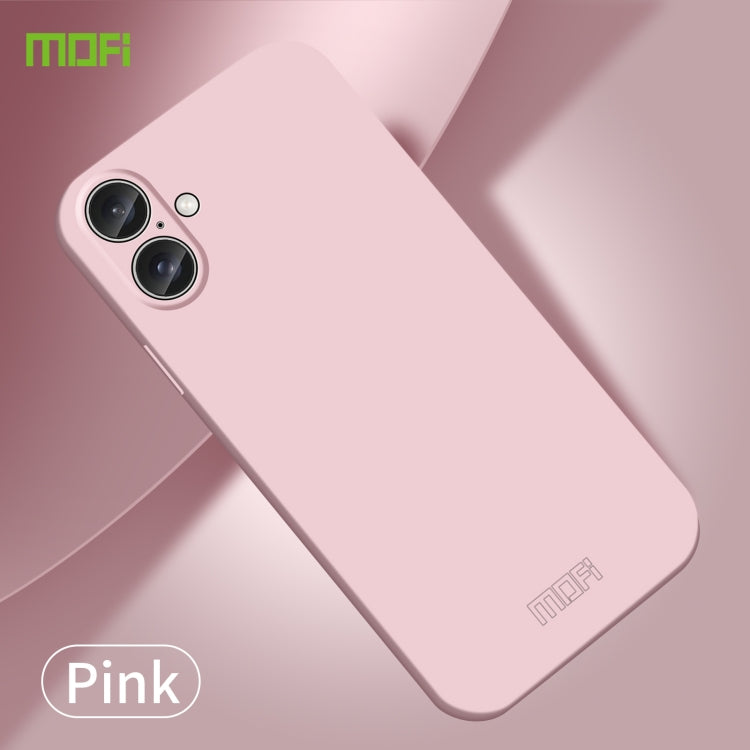 For iPhone 16 Plus MOFI Qin Series Skin Feel All-inclusive PC Phone Case(Pink) by MOFI