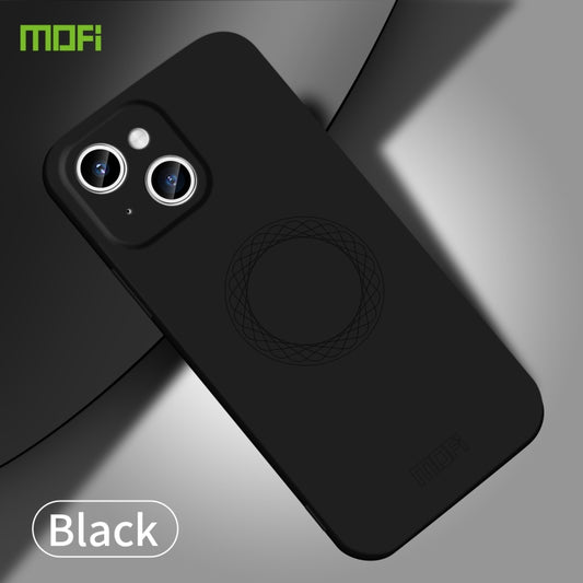 For iPhone 15 MOFI Qin Series Skin Feel All-inclusive Silicone Phone Case(Black) by MOFI