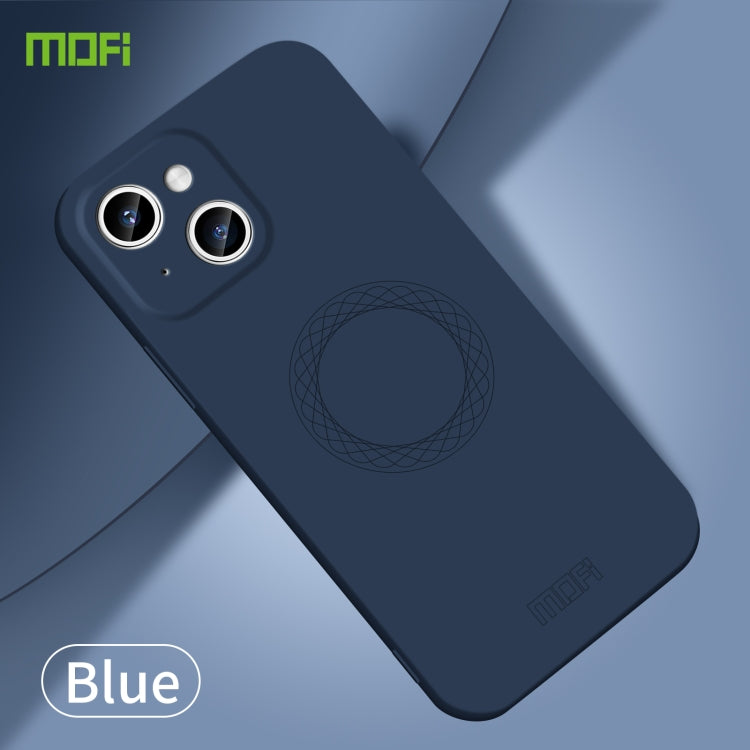 For iPhone 15 MOFI Qin Series Skin Feel All-inclusive Silicone Phone Case(Blue) by MOFI