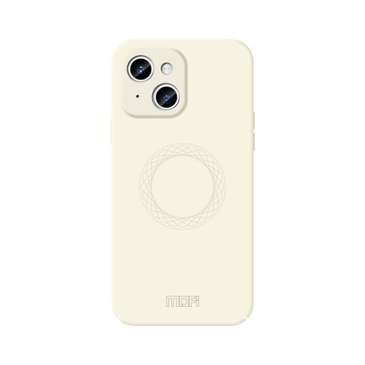 For iPhone 15 MOFI Qin Series Skin Feel All-inclusive Silicone Phone Case(Beige) by MOFI