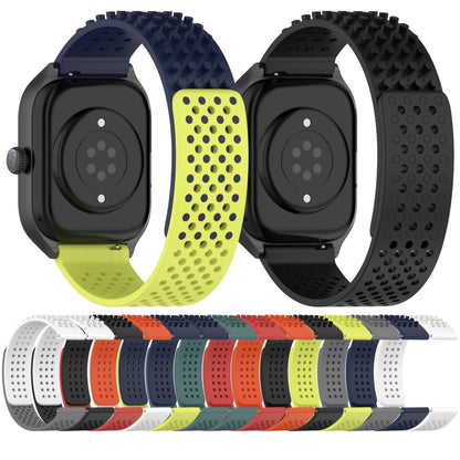 For GarminMove Trend 20mm Holes Breathable 3D Dots Silicone Watch Band(White+Black) by bashfashion