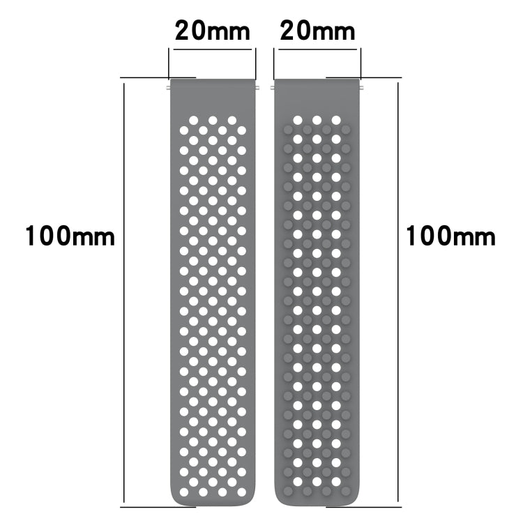 For GarminMove Trend 20mm Holes Breathable 3D Dots Silicone Watch Band(White+Black) by bashfashion