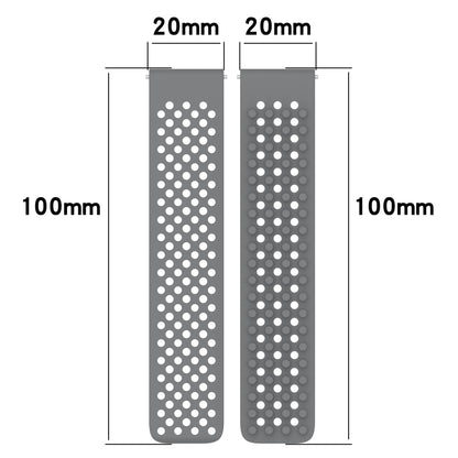For GarminMove Trend 20mm Holes Breathable 3D Dots Silicone Watch Band(White+Black) by bashfashion