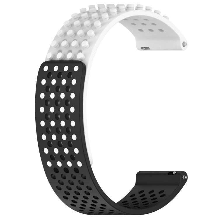 For Garmin Venu 3 22mm Holes Breathable 3D Dots Silicone Watch Band(White+Black) by bashfashion