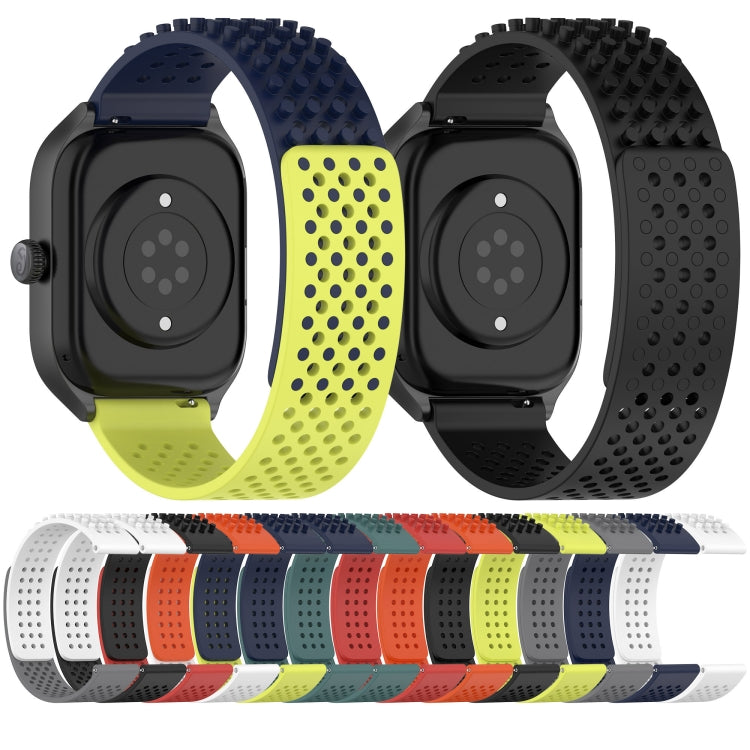 For Garmin Venu 3 22mm Holes Breathable 3D Dots Silicone Watch Band(White+Black) by bashfashion