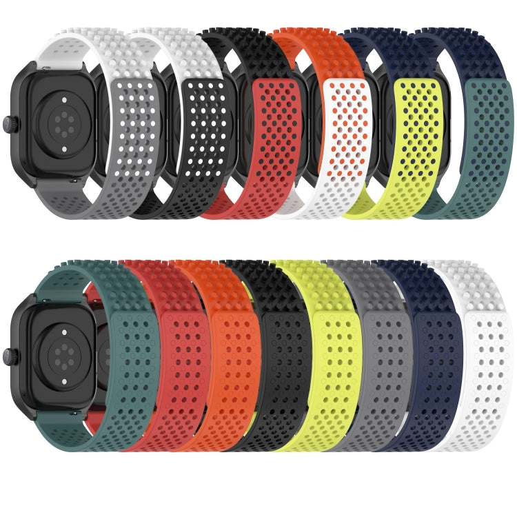 For Garmin Venu 3 22mm Holes Breathable 3D Dots Silicone Watch Band(White+Black) by bashfashion