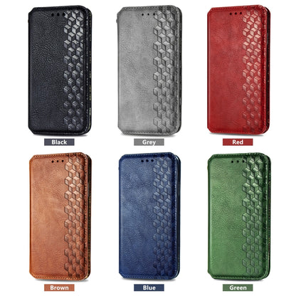 For iPhone 15 Pro Cubic Grid Pressed Magnetic Leather Phone Case(Blue) by bashfashion
