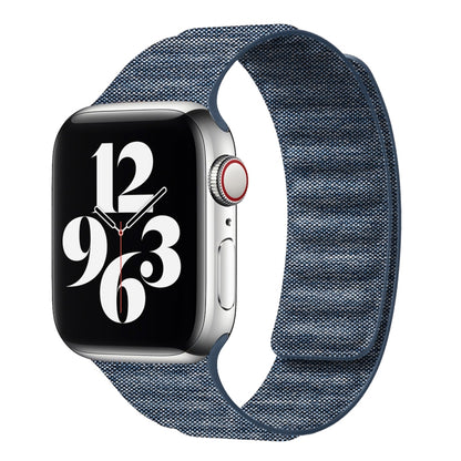 For Apple Watch 8 41mm Denim Magnetic Watch Band(Blue) by bashfashion