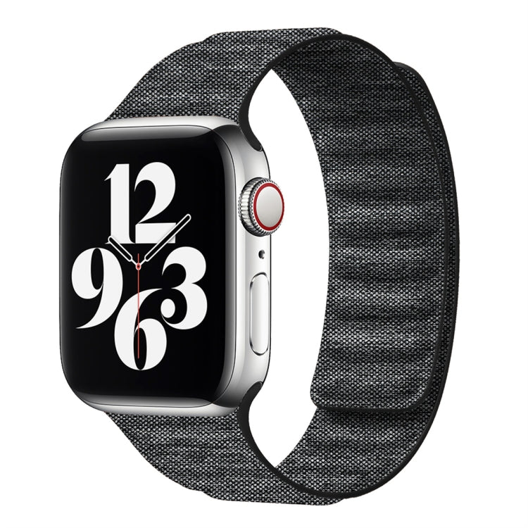 For Apple Watch 6 40mm Denim Magnetic Watch Band(Black) by bashfashion
