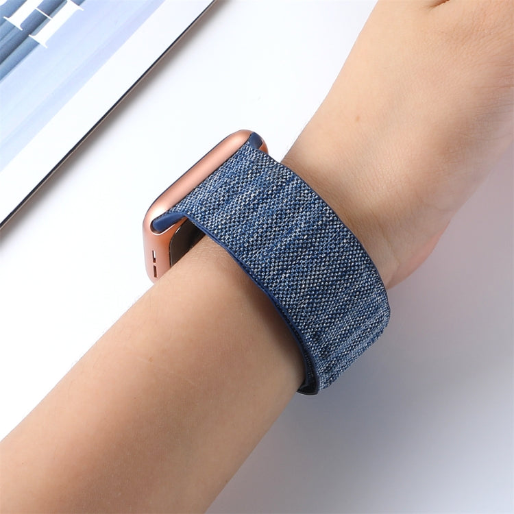For Apple Watch 6 40mm Denim Magnetic Watch Band(Blue) by bashfashion
