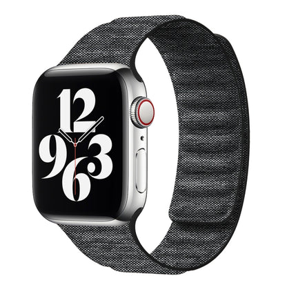 For Apple Watch 6 44mm Denim Magnetic Watch Band(Black) by bashfashion
